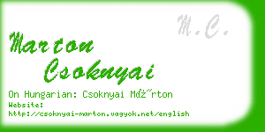 marton csoknyai business card